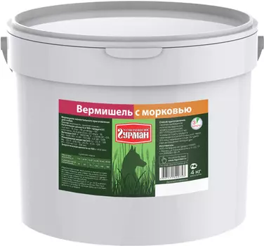 четвероногий гурман каша для взрослых собак Вермишель с морковью (4 кг)