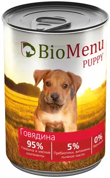Biomenu Puppy для щенков с говядиной (410 гр х 12 шт)