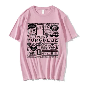 Футболка с принтом Yungblud, унисекс WoUnisex, футболка большого размера с круглым вырезом и короткими рукавами, футболка в стиле хип-хоп, футболки унисекс с графикой, уличная одежда L