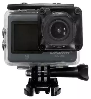 Экшн-камера Digma DiCam 880 DC880 внешний микрофон/пульт ДУ, 4K, WiFi, черная (1511728)