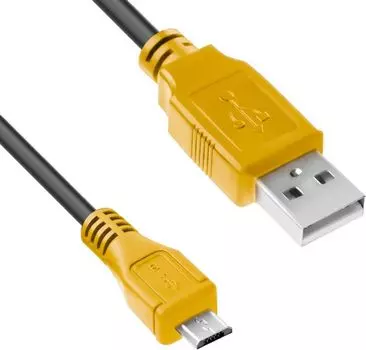 МФУ 4PH 4PH-R90005 Кабель1.0m USB 2.0, AM/microB 5pin, черный, желтые коннекторы