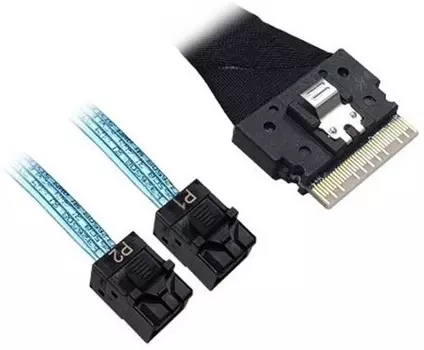 Кабель ACD ACD-60003-JP (P5022DN10990-2) Slimline SASx8 (SFF8654) -to- 2 SAS HD x4 (SFF8643 SAS Connections), 1M (аналог Broadcom 05-60003-00)
