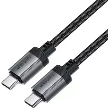 Кабель ACEFAST C20-03 для зарядки и передачи данных с цифровым дисплеем USB-C To USB-C Aluminum Alloy Charging Data Cable. Цвет: черный