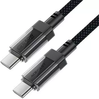 Кабель ACEFAST С12-03 AF-C12-03-BK зарядный и для передачи данных USB-C - USB-C 60W charging data cable. Цвет: черный
