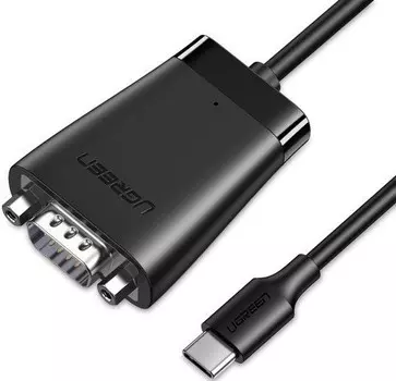Кабель-адаптер UGREEN CM253 70612 USB-C 2.0/DB9 RS-232 Male, 1.5м, black