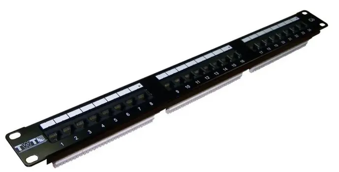 Патч-панель 19, 24xRJ45, UTP, Кат. 6 TWT TWT-PP24UTP/6 1U,