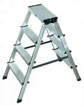 Стремянка алюминиевая двухсторонняя Krause Dopplo Monto 2*4 (черная) 120335