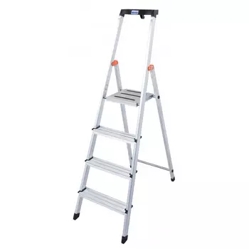 Стремянка алюминиевая Krause Safety 4 ступени с полкой 126320 128942