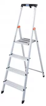Стремянка алюминиевая Krause Safety 4 ступени (с полкой) 126320 (128942)