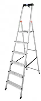 Стремянка алюминиевая Krause Safety 6 ступеней (с полкой) 126344 (128966)