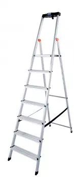 Стремянка алюминиевая Krause Safety 7 ступеней (с полкой) 126351 (128973)