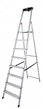 Стремянка алюминиевая Krause Safety 8 ступеней (с полкой) 126368 (128980)