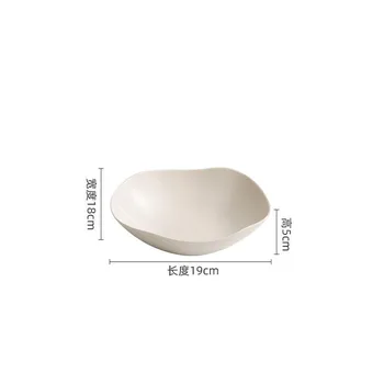 Irregular White Ceramic Deep Plate Creative Thick Soup Plate Salad Plate Italian Noodle Plates Dessert Plates Hotel Tableware