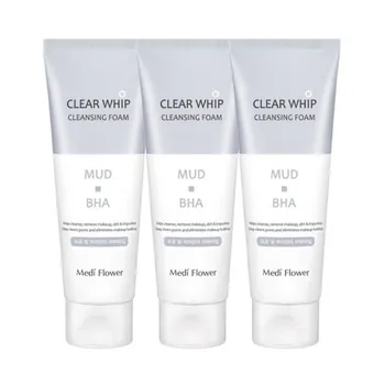 Пенка для умывания Medi Flower Clear Whip AHA PHA BHA 120 мл * 3 шт. Hyaluronic Acid 120ml*3Pcs