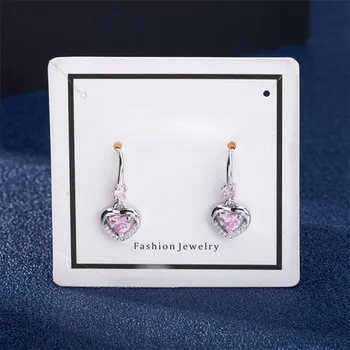 SACE GEMS классические серьги в форме сердца из медного сплава, белые, розовые, синие серьги с цирконием для женщин, подарки на свадьбу белый