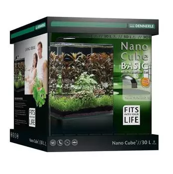 Dennerle NanoCube Basic 30 Style LED M - Нано-аквариум с базовым комлектом для установки и светильником Nano Style LED M, 30x30x35 см, 30 л