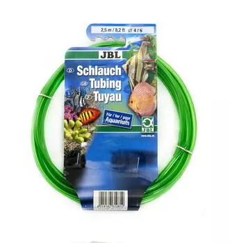 JBL Aquarium tubing GREEN 4/6 - Гибкий шланг для воды, прозрачный зеленый, 2,5 м, на подвесе