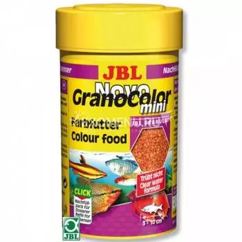JBL NovoGranoColor mini Refill - Основной корм в форме цветных мини-гранул, способствующих естественному усилению цвета маленьких рыб в "общих" аквариумах, 100 мл. (38 г.)