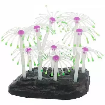 Флуоресцентная аквариумная декорация GLOXY Анемон 8.5x7x9.5 см