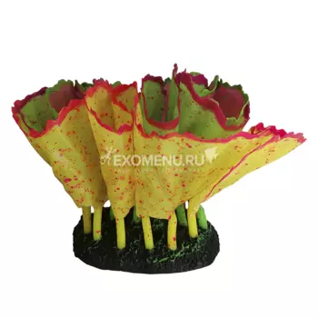 Флуоресцентная аквариумная декорация GLOXY Морской салат разноцветный 11x8x12 см
