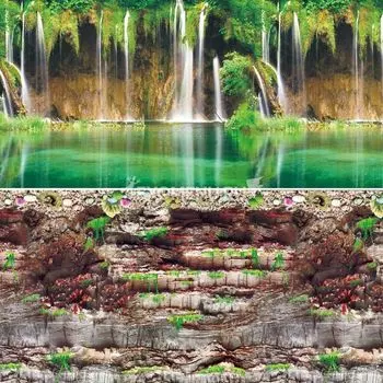 Фон 9035/9083, 0,6*15м "Скалистая стена/Водопад на Амазонке"