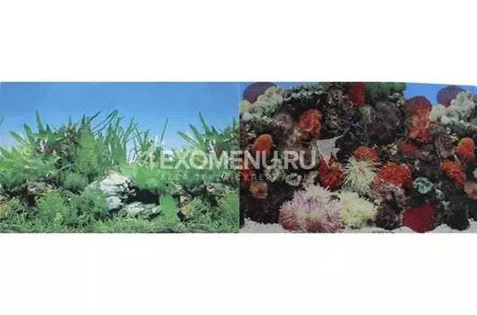 Фон для аквариума двухсторонний Кораллы/Растительный 50х100см (9001/9003)