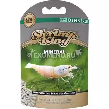 Dennerle Shrimp King Mineral - Дополнительный минеральный корм премиум-класса в форме палочек для креветок, 45 г