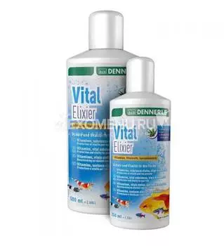 Dennerle Vital Elixier - Микроэлементы и витамины для пресноводных аквариумных рыб, 250 мл на 1250 л