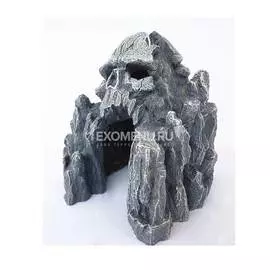 Грот для аквариума "Скала с черепом", 14*14*15 см