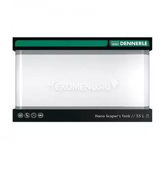 Dennerle Nano Scaper's Tank Basic 35 - Панорамный нано-аквариум для акваскейпинга с базовым комплектом для установки, 40х32х28 см, 35 л