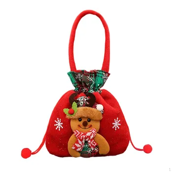 Рождественская сумка для кукол, сумка для хранения сладостей Red Snowman