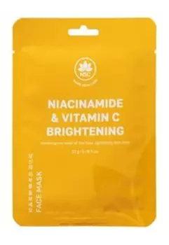 Выравнивающая тканевая маска для лица с ниацинамидом и витамином C NSC Name Skin Care Niacinamide & Vitamin C Brightening Face Mask