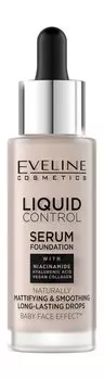Жидкая тональная основа для лица с ниацинамидом Eveline Liquid Control Serum Foundation