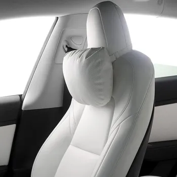 Подушка для шеи из замши для Tesla Model Y/X/3/S Tesla Model 3 Highland 2024 Подушка для шеи в автомобиле для путешествий Model Y Model 3 Black 1PCS