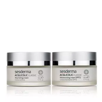 Sesderma Набор для зрелой кожи (крем питательный, 50 мл + увлажняющий крем, SPF 15, 50 мл) (Sesderma, Acglicolic)