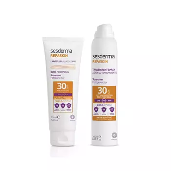 Sesderma Набор "Защита от солнца SPF 30": крем-гель, 200 мл + спрей для тела, 200 мл (Sesderma, Repaskin)