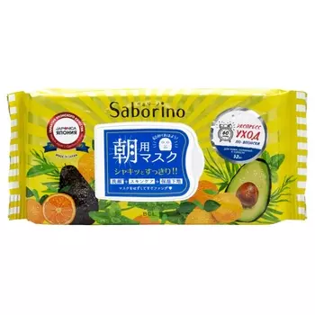 Saborino Экспресс-маска для лица тканевая увлажняющая "Успей за 60 секунд", 32 шт (Saborino, Sheet Mask)