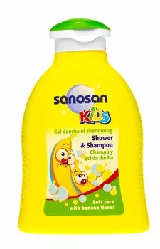 Sanosan Гель для душа и шампунь Банан, 200 мл (Sanosan, Для детей 3+)