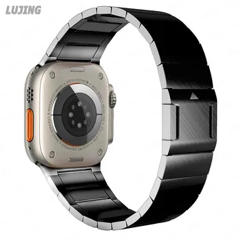 LUJING металлический ремешок для браслета для Apple Watch 49 мм, 45 мм, 44 мм, 42 мм, браслет с магнитной пряжкой, магнитный браслет iwatch серии Ultra 8, 7, 6, 5, 4, 3 SE 42mm 44mm 45mm Box серый