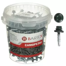 Саморез кровельный, диаметр 4.8х29 мм, 200 шт, зеленый, банка, Bartex