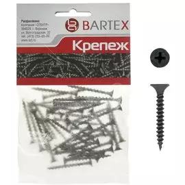 Саморез по металлу и гипсокартону, диаметр 3.5х25 мм, 50 шт, пакет, Bartex