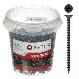 Саморез по металлу и гипсокартону, диаметр 3.8х65 мм, 250 шт, банка, Bartex