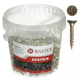 Саморез универсальный, диаметр 4х20 мм, 1000 шт, оцинкованный, банка, Bartex