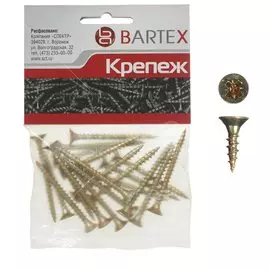 Саморез универсальный, диаметр 3х12 мм, 100 шт, оцинкованный, пакет, Bartex
