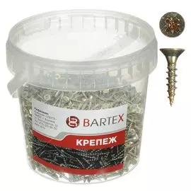 Саморез универсальный, диаметр 4х16 мм, 1500 шт, оцинкованный, банка, Bartex