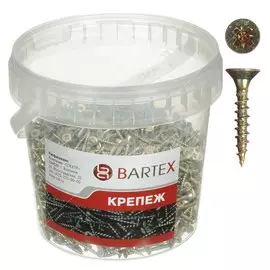 Саморез универсальный, диаметр 3х20 мм, 2000 шт, оцинкованный, банка, Bartex