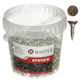 Саморез универсальный, диаметр 3х12 мм, 3000 шт, оцинкованный, банка, Bartex