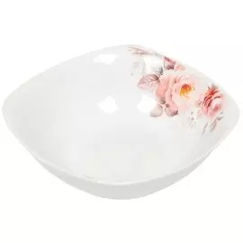 Салатник керамика, квадратный, 15 см, 0.33 л, Розы, Daniks, 17-023