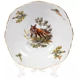 Салатник фарфор, круглый, 19 см, Охотничьи сюжеты Лиса, Bernadotte, P1750678JQZU001011