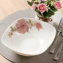 Салатник стеклокерамика, квадратный, 23 см, 1.2 л, Пион, Daniks, FFW-90-130303/291902/NFW90T